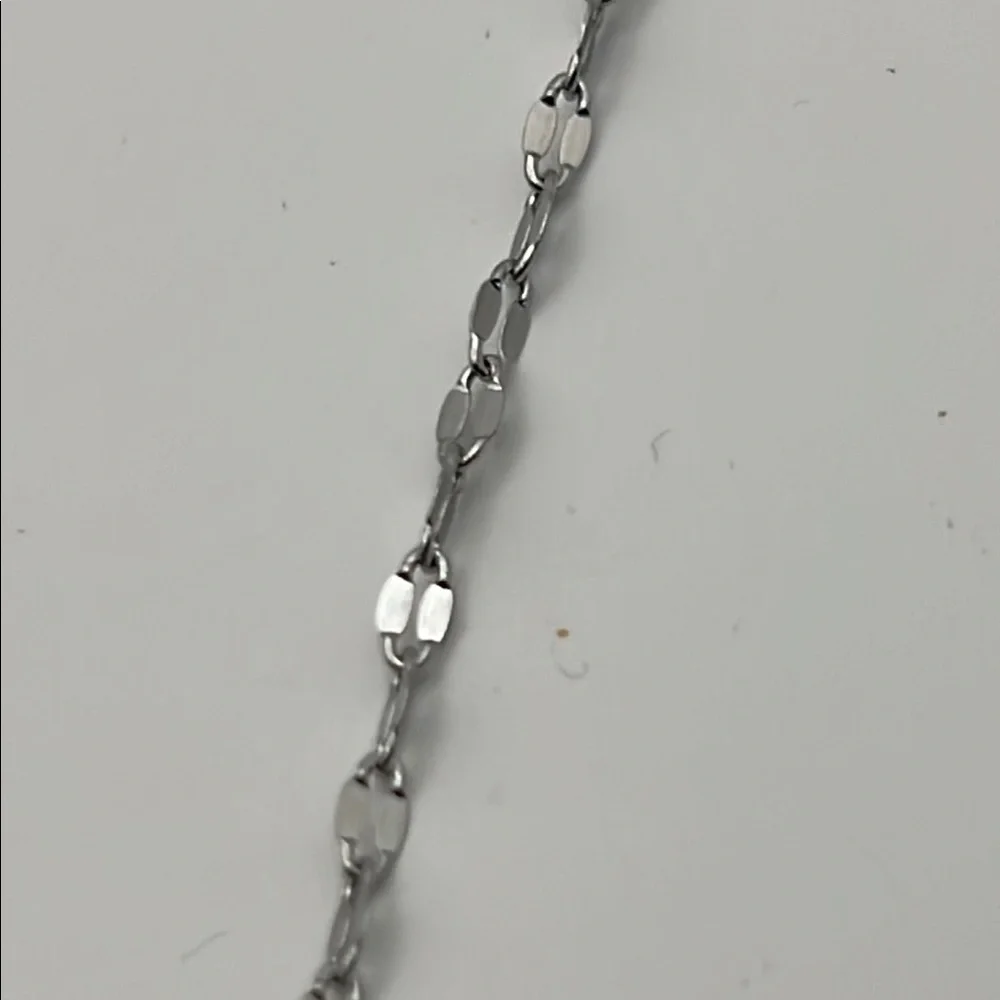 Stainless Steel Silver Multicolor Gemstone Cross Necklace - Picture 4 of 5